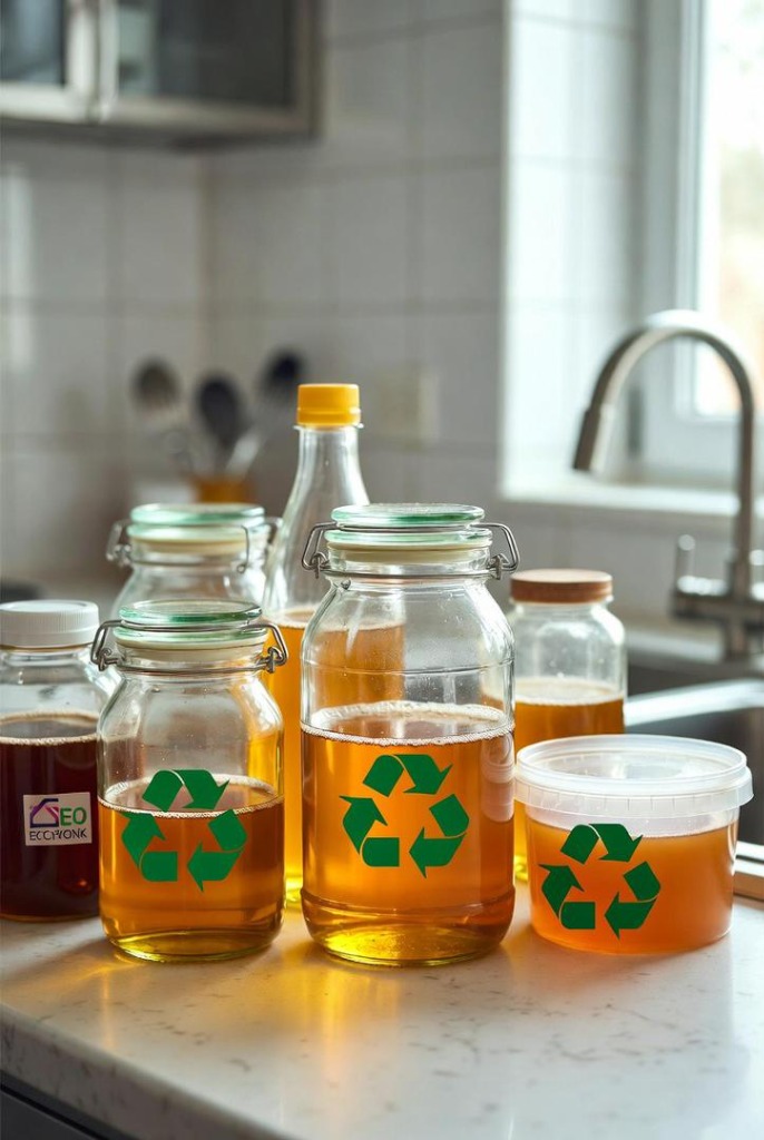 Kitchen oil storage and recycling